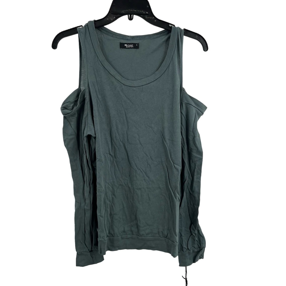 Michael Lauren‎ Green Ox Long Sleeve Open Shoulder Top Size Small New